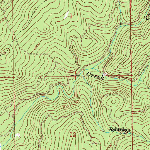 Topographic Map of Relaskop Creek, ID