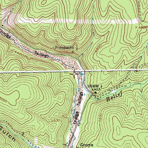 Topographic Map of Relief Creek, ID