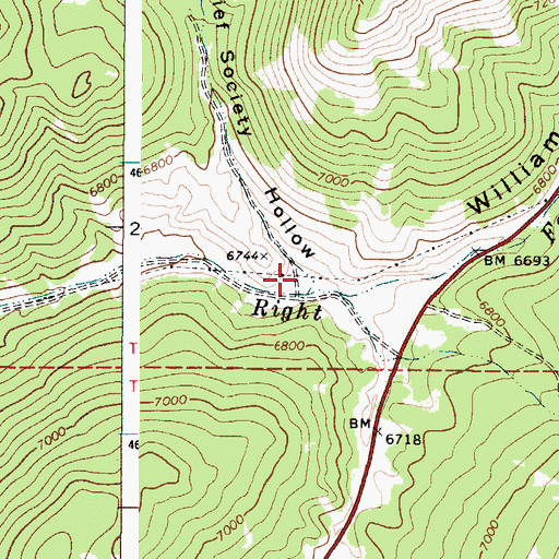 Topographic Map of Relief Society Hollow, ID