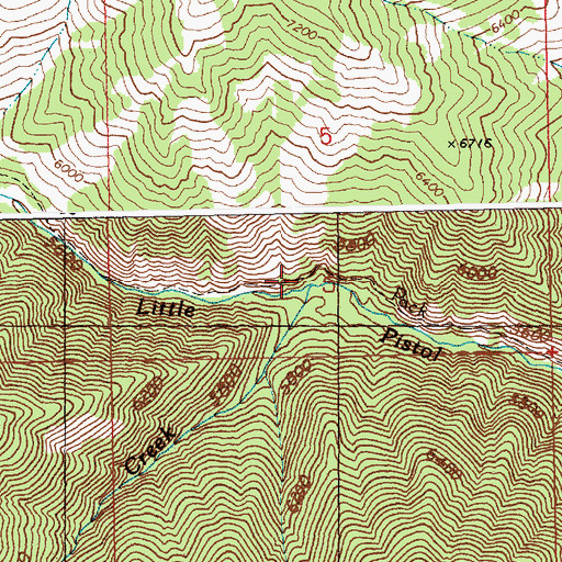 Topographic Map of Remington Creek, ID