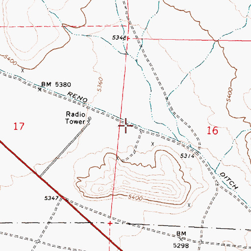 Topographic Map of Reno Ditch, ID