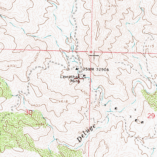 Topographic Map of Leviathan Mine, AZ