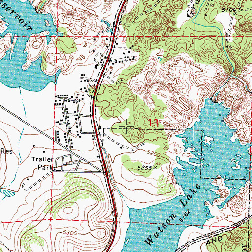 Topographic Map of Watson Lake Park, AZ