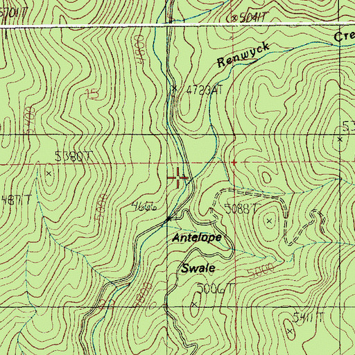 Topographic Map of Renwyck Creek, ID