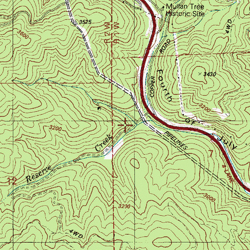 Topographic Map of Reserve Creek, ID