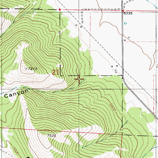 Topographic Map of Reservoir Canyon, ID