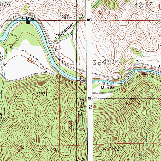 Topographic Map of Reservoir Creek, ID