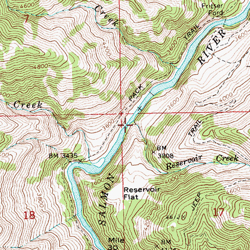 Topographic Map of Reservoir Creek, ID