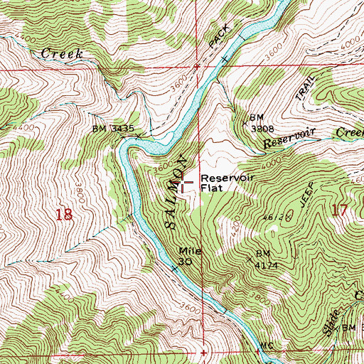 Topographic Map of Reservoir Flat, ID