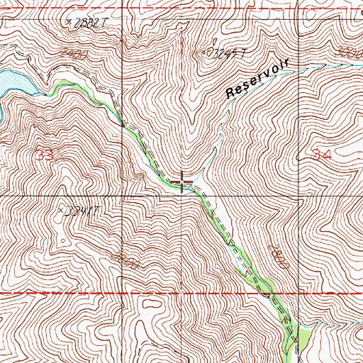 Topographic Map of Reservoir Gulch, ID