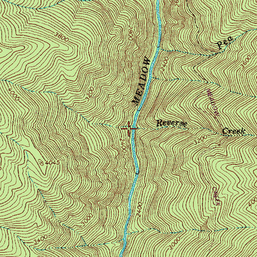 Topographic Map of Reverse Creek, ID