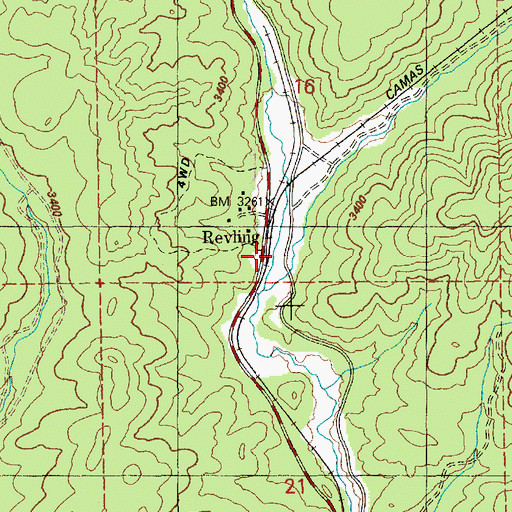 Topographic Map of Revling Spur, ID