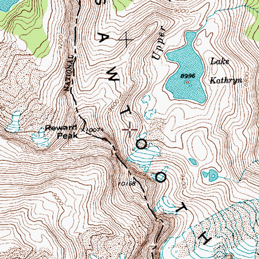 Topographic Map of Reward Peak, ID
