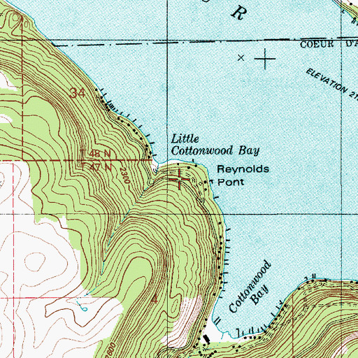 Topographic Map of Reynolds Point, ID