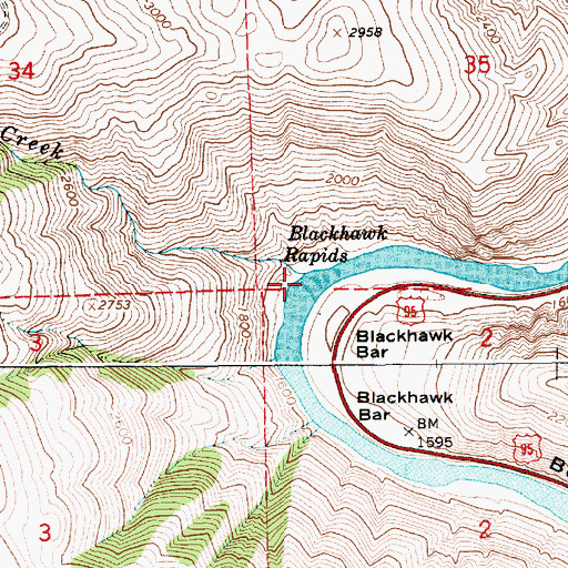 Topographic Map of Rhett Creek, ID