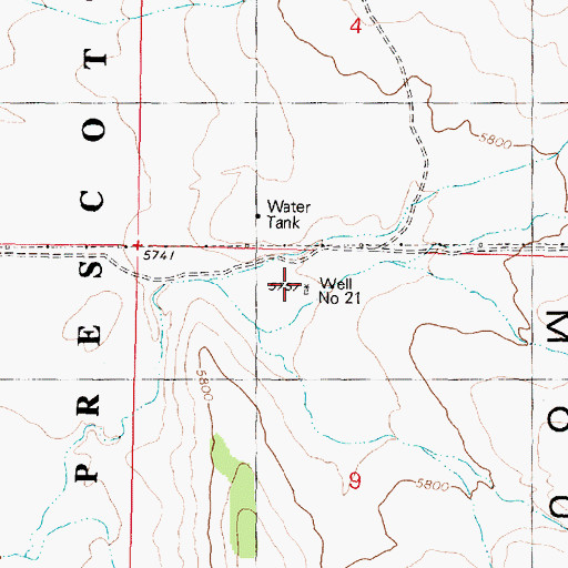 Topographic Map of Well Number Twenty One, AZ