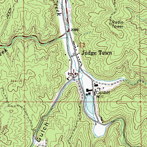 Topographic Map of Rhodes Creek, ID