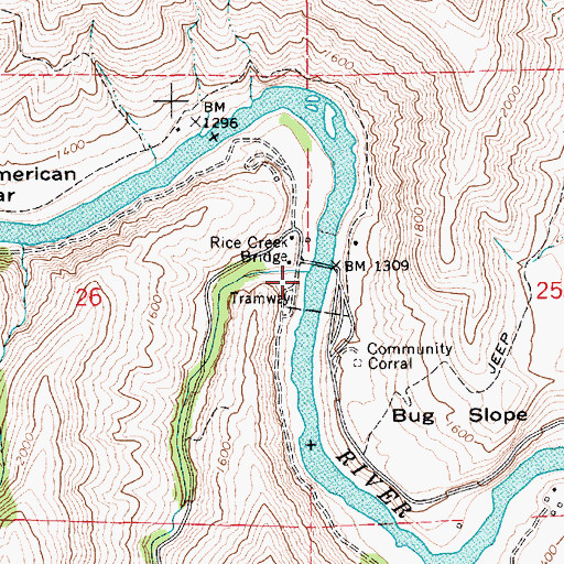 Topographic Map of Rice Creek, ID