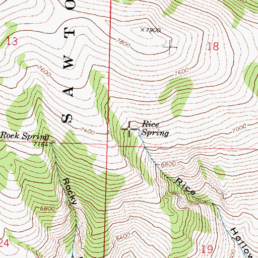Topographic Map of Rice Spring, ID