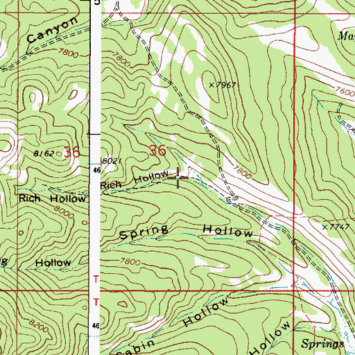 Topographic Map of Rich Hollow, ID