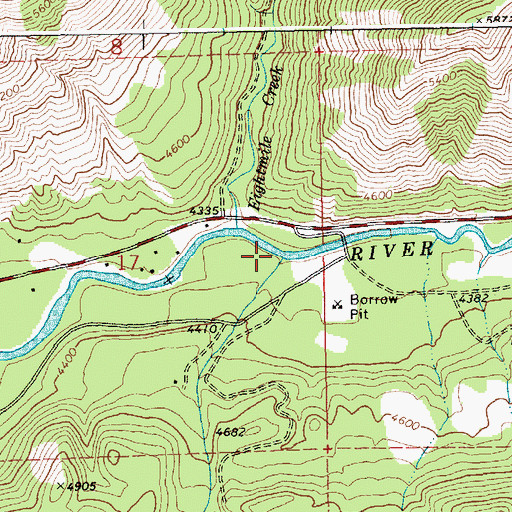 Topographic Map of Richards Creek, ID