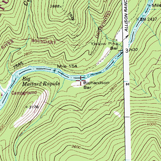 Topographic Map of Richardson Bar, ID