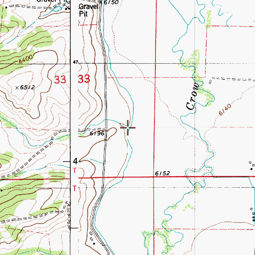 Topographic Map of Richardson Creek, WY