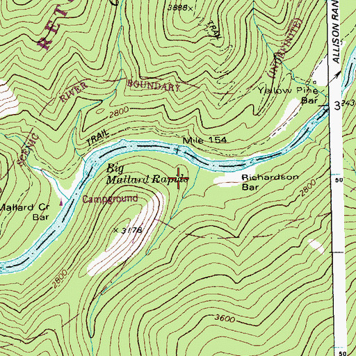 Topographic Map of Richardson Creek, ID