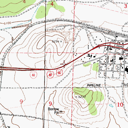 Topographic Map of West Ash Fork Interchange, AZ