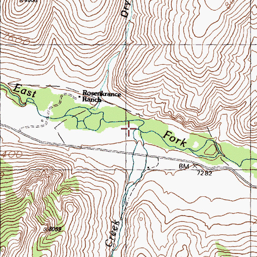 Topographic Map of Rider Creek, ID