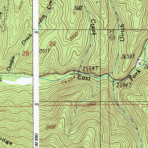 Topographic Map of Ridge Creek, ID