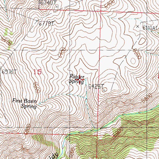 Topographic Map of Rigger Spring, ID