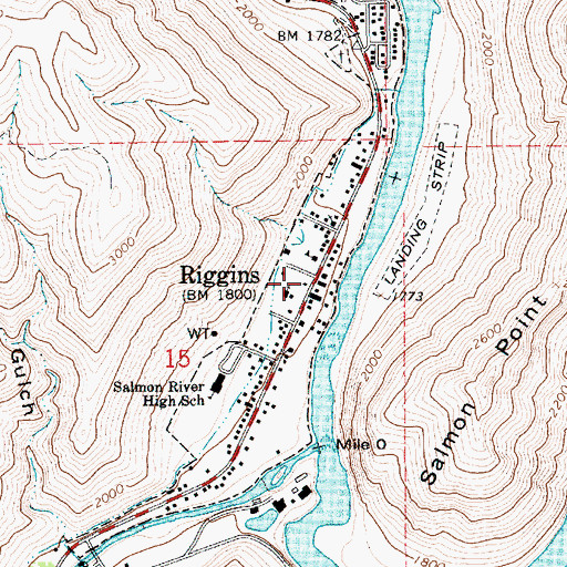 Topographic Map of Riggins, ID