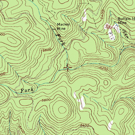 Topographic Map of Right Fork Fall Creek, ID