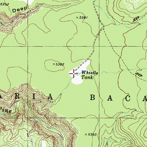 Topographic Map of Whistle Tank, AZ