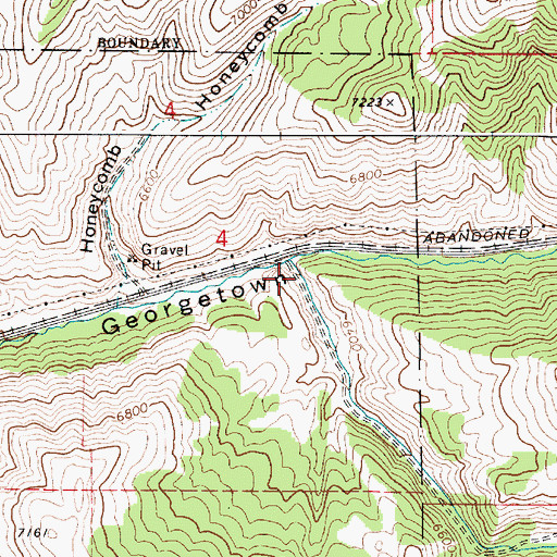 Topographic Map of Right Hand Fork Georgetown Canyon, ID