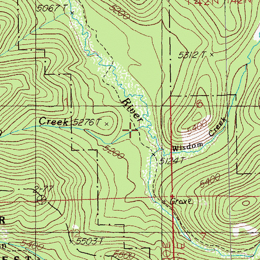Topographic Map of Riley Creek, ID