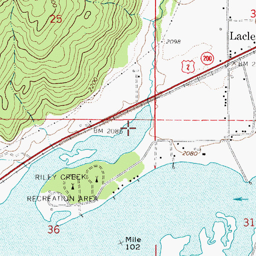 Topographic Map of Riley Creek, ID