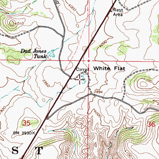 Topographic Map of White Flat Tank, AZ