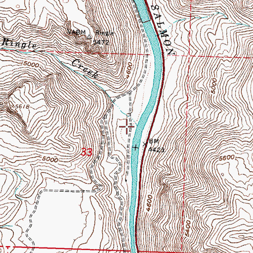 Topographic Map of Ringle Creek, ID