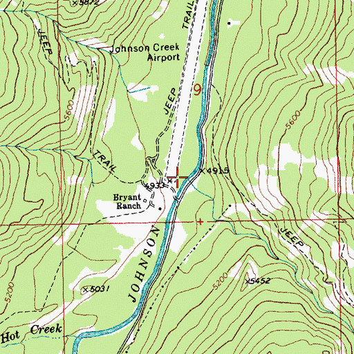 Topographic Map of Riordan Creek, ID