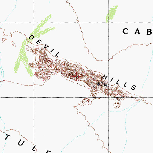 Topographic Map of Devil Hills, AZ