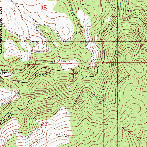 Topographic Map of Riswold Creek, ID