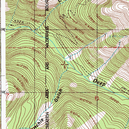 Topographic Map of Ritchie Gulch, ID
