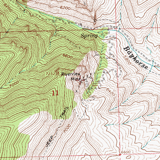 Topographic Map of Riverview Mine, ID