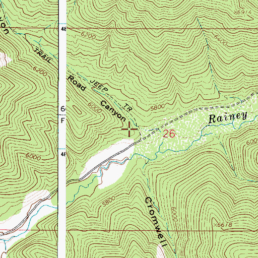 Topographic Map of Road Canyon, ID