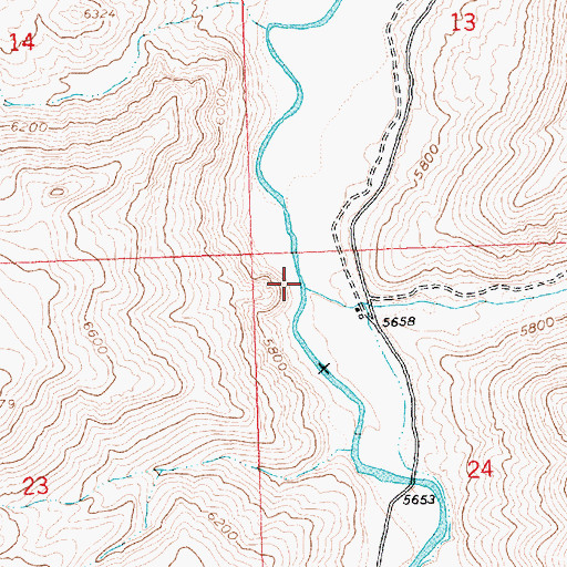 Topographic Map of Road Creek, ID