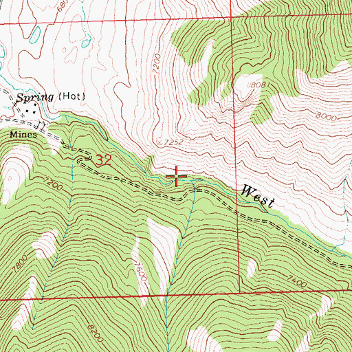 Topographic Map of Roaring Creek, ID