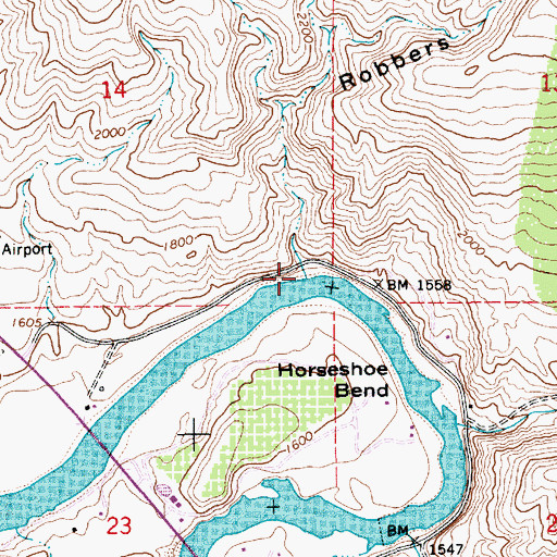 Topographic Map of Robber Gulch, ID