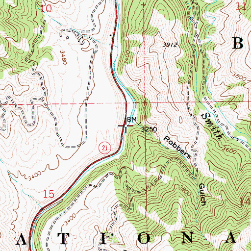 Topographic Map of Robbers Gulch, ID